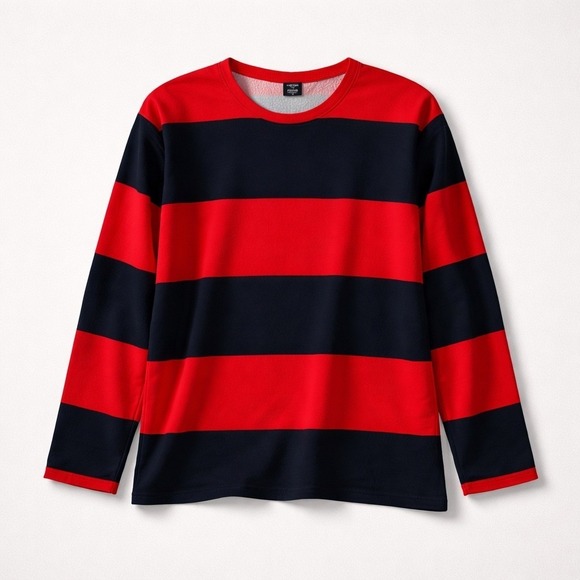 Emporio Armani Other - Emporio Armani Mens Red Navy Stripe Long Sleeve Crew Shirt Made in Italy Size M